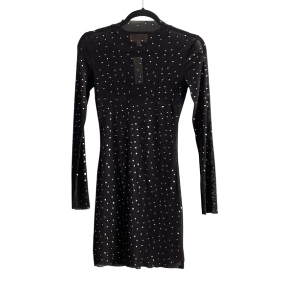 Audrey Parks for Francesca’s Black Dress with Rhinestone Embellishments NWT - Picture 2 of 5